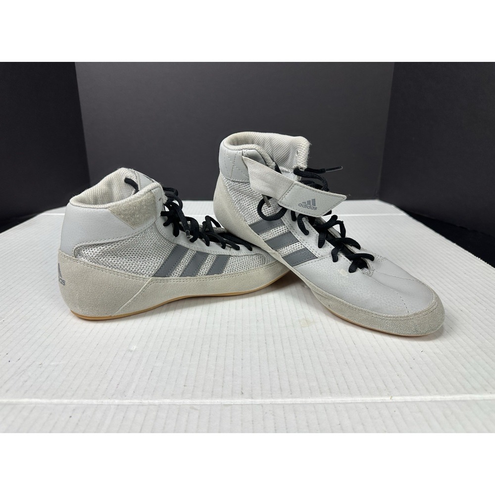 Adidas HVC 2 Wrestling Shoes Mens 8 AC7502 Gum Sole Silver Sneakers - Picture 1 of 11